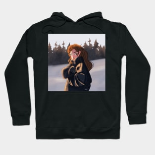 Winter Girl Illustration Hoodie